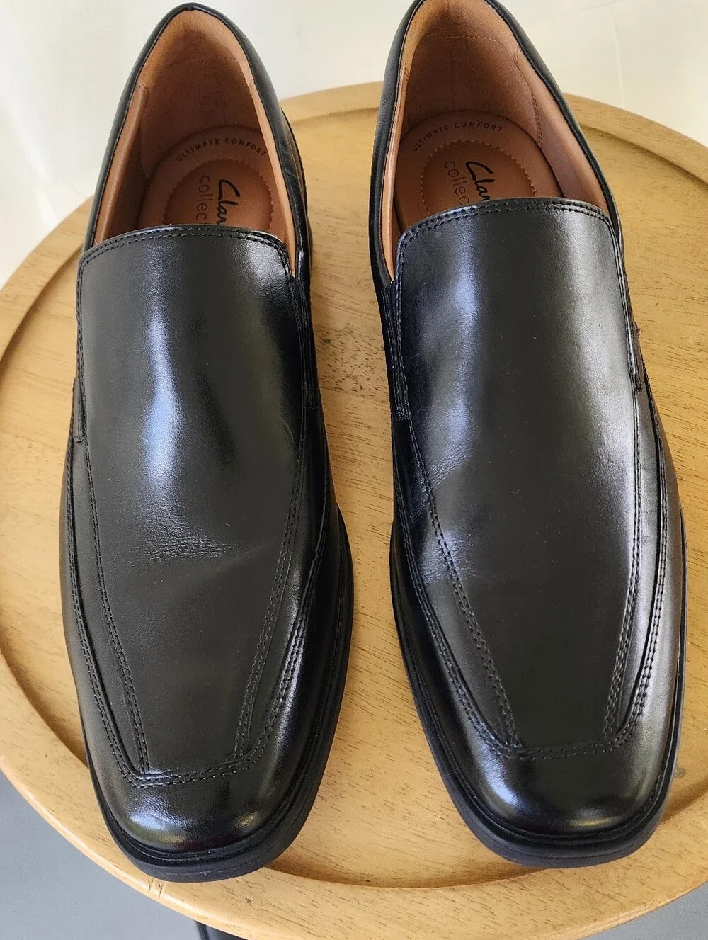 Clarks Mens Tilden Free Loafers Slip-On Black Dress Loafers